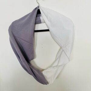 Two-Tone Infinity Scarf - Gray and White